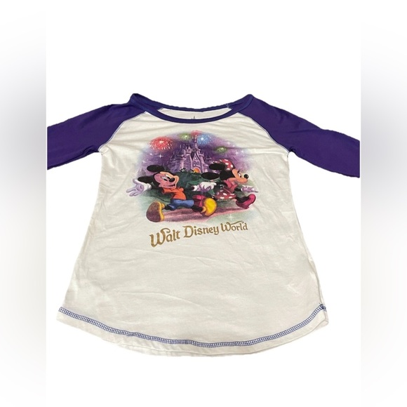 Disney Tops - Women’s Walt Disney World Firework Castle T-Shirt XS Mickey Minnie Pluto Back